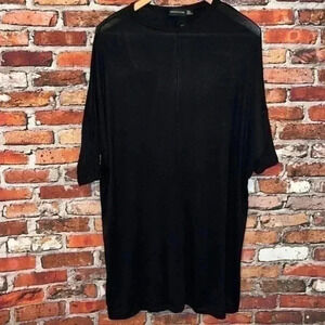 PrettyLittleThing Black T-shirt Dress Oversized Size 0 NWT